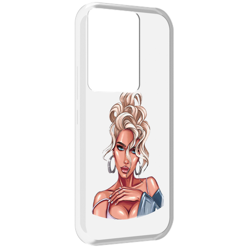 Чехол MyPads красивая-блондинка женский для Itel Vision 3 Plus / Itel P38 Pro задняя-панель-накладка-бампер