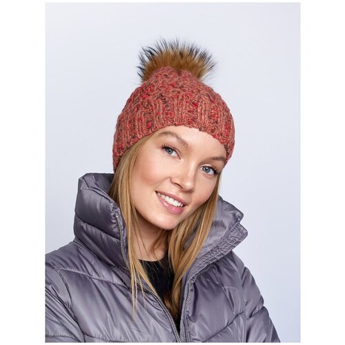 фото Шапка baon шапка из букле с подкладкой и помпоном baon, размер: б/р 56, розовый