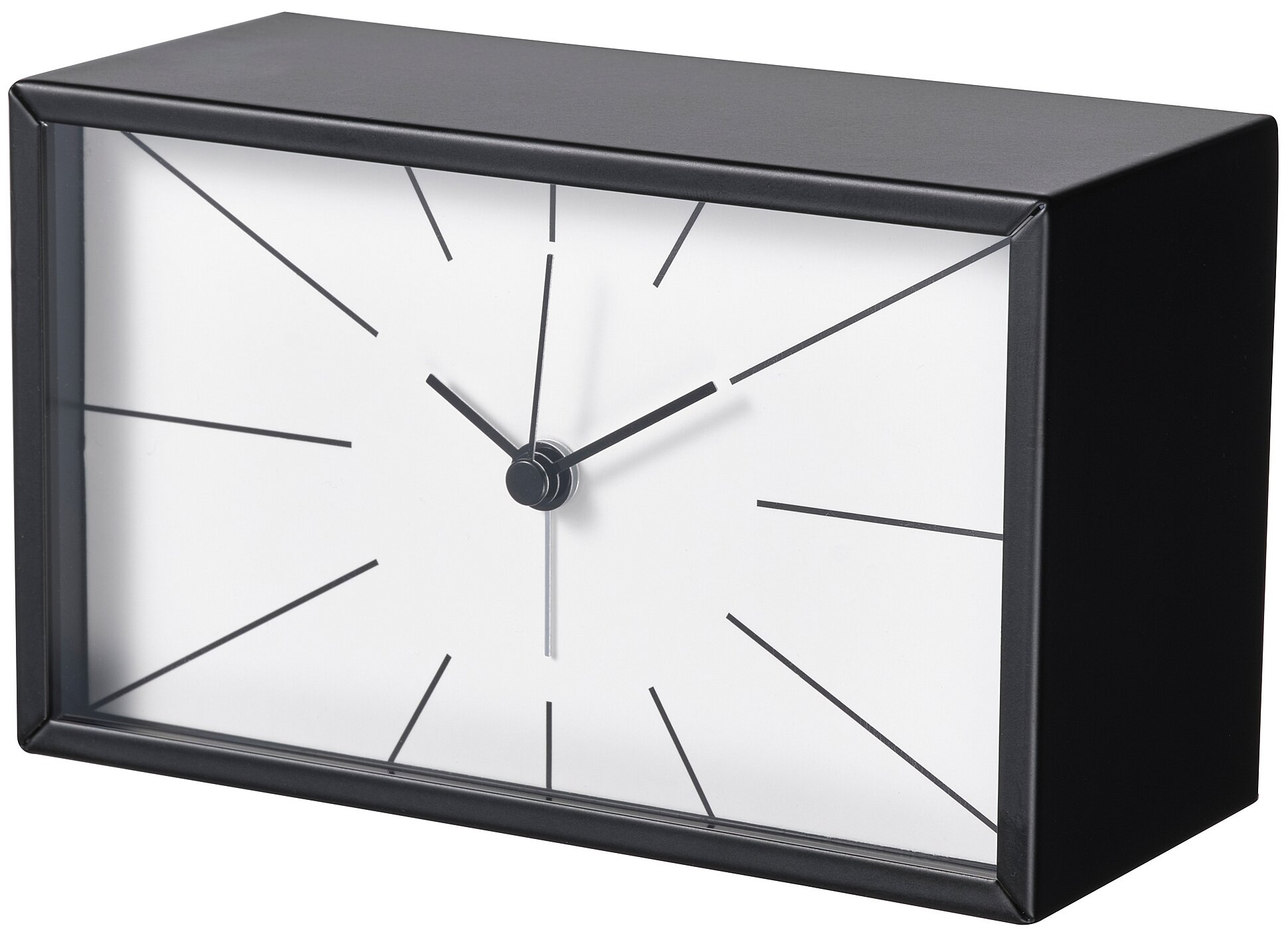 Часы  настольные ИКЕА МЮГГЬЕГАРЕ черный 7 см 10 см светлый