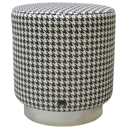 Пуф средний Hollywood Silver. SUPERA Luxemebel. Принт Гусиная лапка.