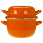 Кастрюля для мидий Cosy & Trendy Mussel Pots 2,8 л оранжевая, керамика - изображение