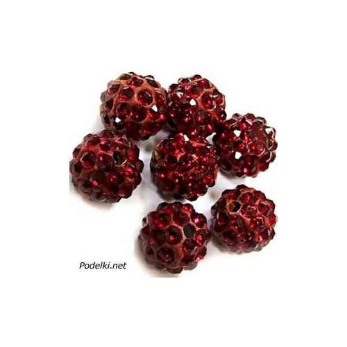 Акриловая бусина Шамбала 0001177 бордовый цвет 10 мм, цена за 10 шт.