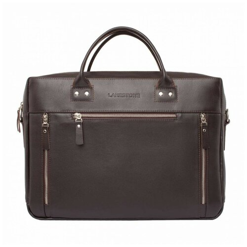 фото Мужская кожаная деловая сумка lakestone barossa brown 923081b/br