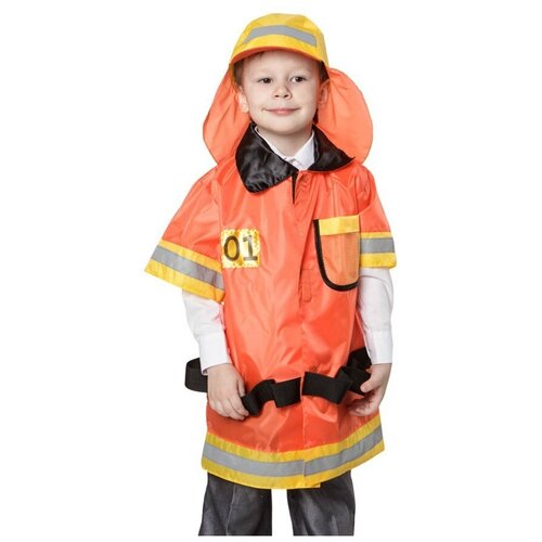 фото Костюм пожарный детский (куртка, шапка), 128-134 см вини