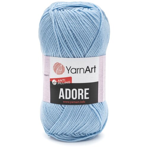 фото Пряжа для вязания yarnart 'adore' 100гр 280м (100% акрил с эффектом анти-пиллинга) (340 голубой), 5 мотков