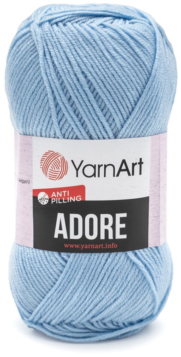 Пряжа для вязания YarnArt 'Adore' 100гр 280м (100% акрил с эффектом анти-пиллинга) (340 голубой), 5 мотков
