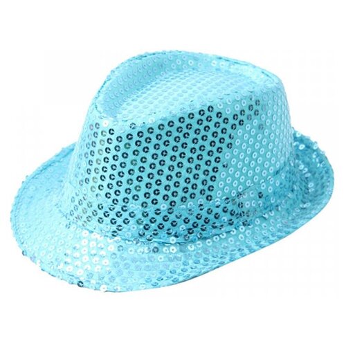 Карнавальная шляпа блестящая с пайетками Диско, цвет голубой шляпа карнавальная с пайетками золотистая