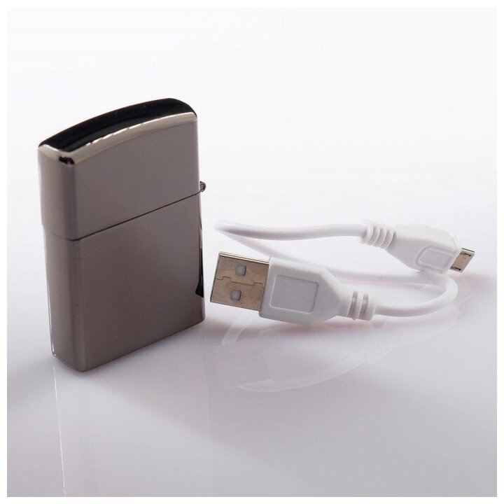 Зажигалка электронная, дуговая, USB, 5.6 х 3.8 х 1.3 см, черная - фотография № 3