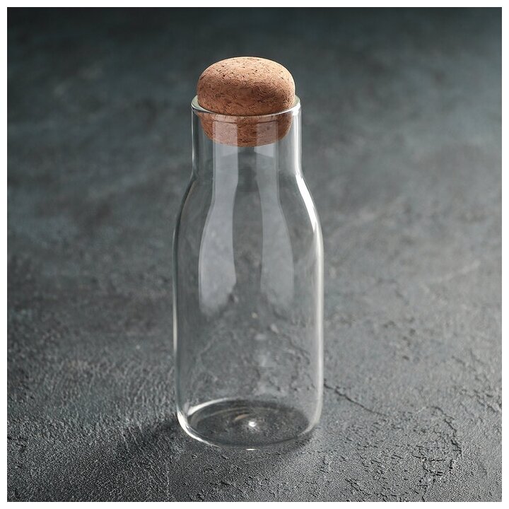 Бутыль стеклянная для соусов и масла с пробковой крышкой Эко, 400 мл, 6?16,5 см BellaTenero 934039 . - фотография № 1