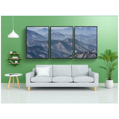 фото Набор модулных постеров для интерьера "гора, пейзаж, природа" 60x90 см. в тубусе, без рамки lotsprints