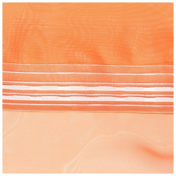 Тюль Этель 135x150 см, цвет терракотовый, вуаль - фотография № 6