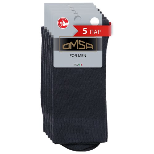 Носки Omsa, 5 пар, размер 45-47, серый носки omsa eco 401 размер 45 47 nero черный