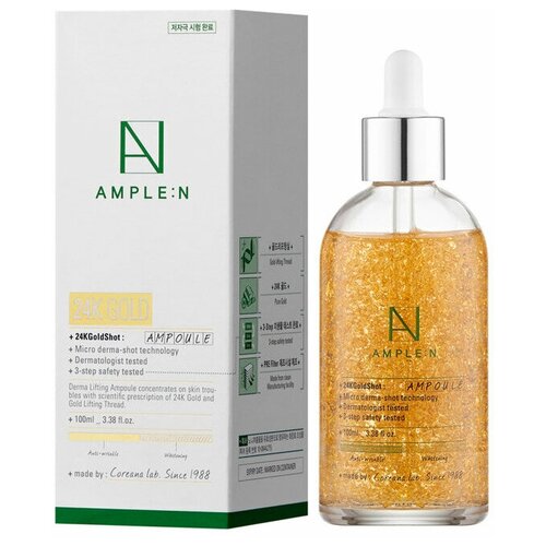 Концентрат ампульный омолаживающий с золотом 24К / 24K GOLD SHOT AMPOULE 100 мл ample n peptide shot ampoule концентрат ампульный омолаживающий с пептидами для лица 30 мл