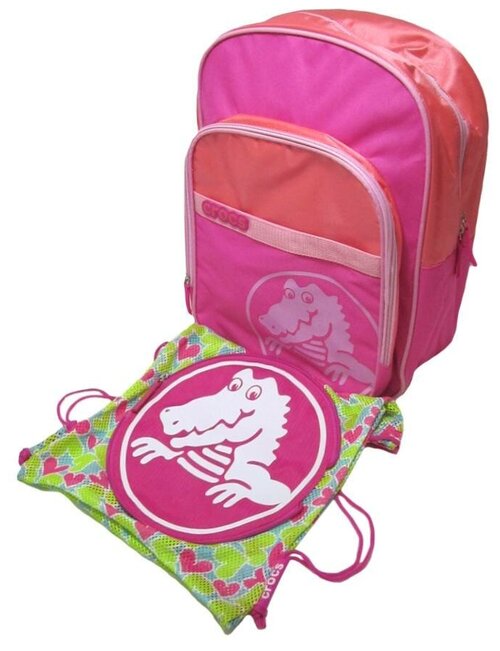 Рюкзак + мешок для обуви Crocs 32656-6L4, 32652-6M1, цвет розовый