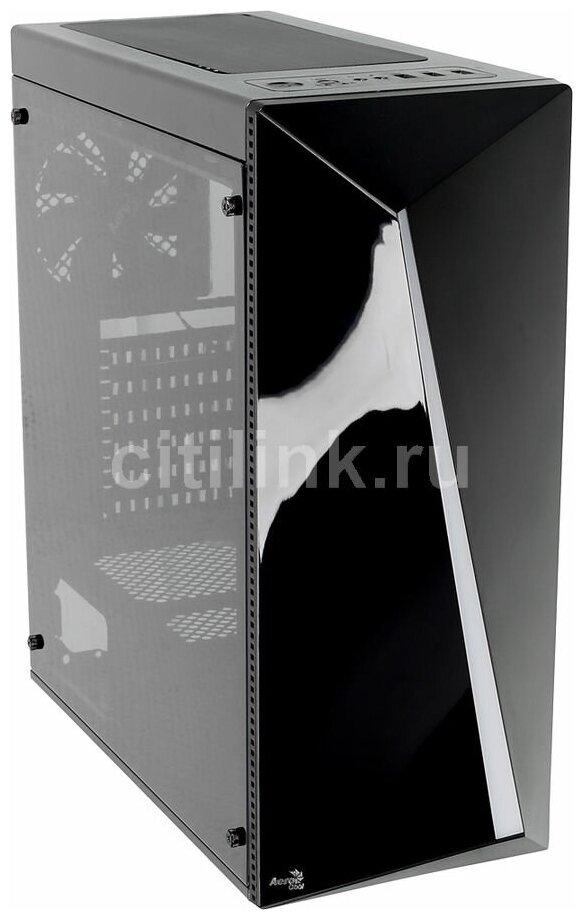 Корпус ATX Aerocool Shard A-BK-v, Midi-Tower, без БП, черный [accm-pv14012.11]