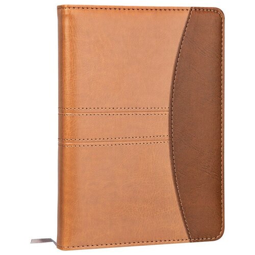 Блокнот Deli 7922 180х130мм искусственная кожа 160л светло-коричневый/коричневый