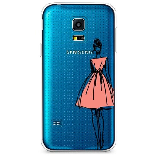 фото Силиконовый чехол "эскиз девушка в платье" на samsung galaxy s5 mini / самсунг галакси с 5 мини case place