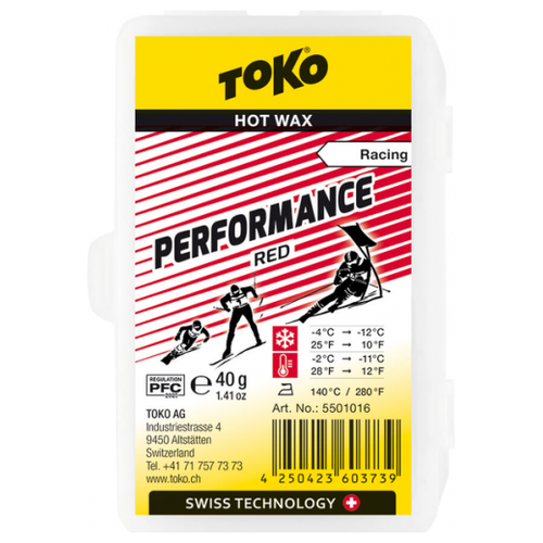 фото Низкофтористый парафин toko performance red 40g 5501016 (-4°с -12°с)