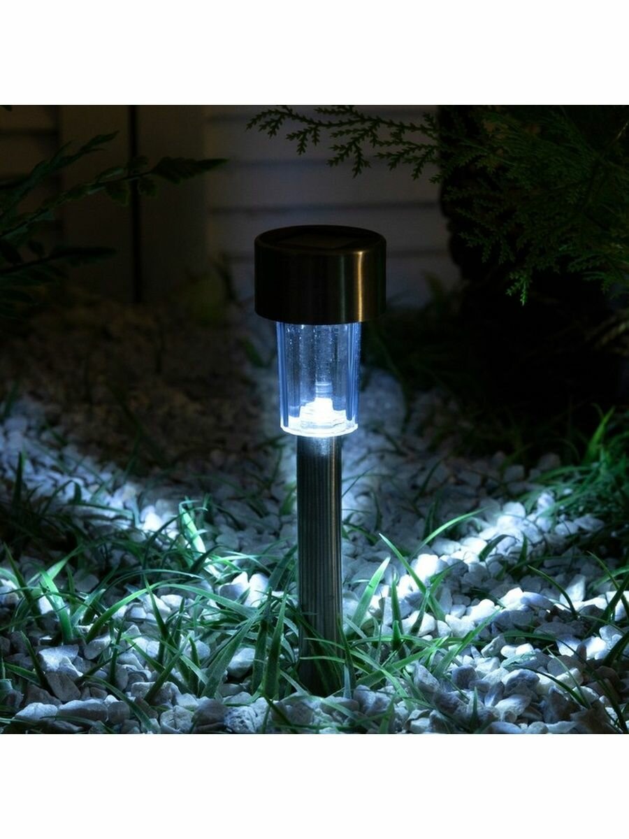 Садовый фонарик на солнечной батарее «Цилиндр металл»