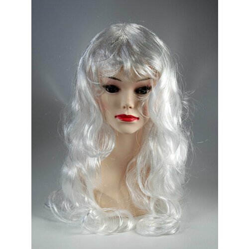 Карнавальный парик волнистый белый