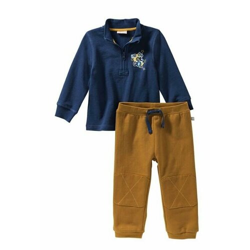 фото Комплект одежды для мальчиков, брюки и кофта, повседневный стиль, размер 74, коричневый, синий nkd