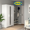 Шкаф икеа IKEA Brimnes Бримнэс, 3-х створчатый, 117х190х50, белый (оригинал) - изображение