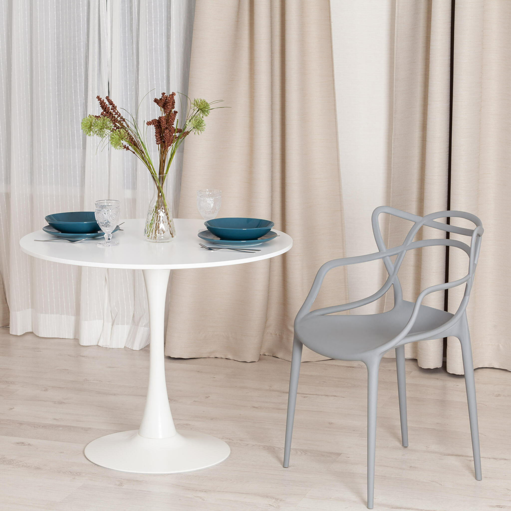 Стул для кухни со спинкой Tetchair Cat Chair (mod. 028), пластик, белый Hoff - фото №8