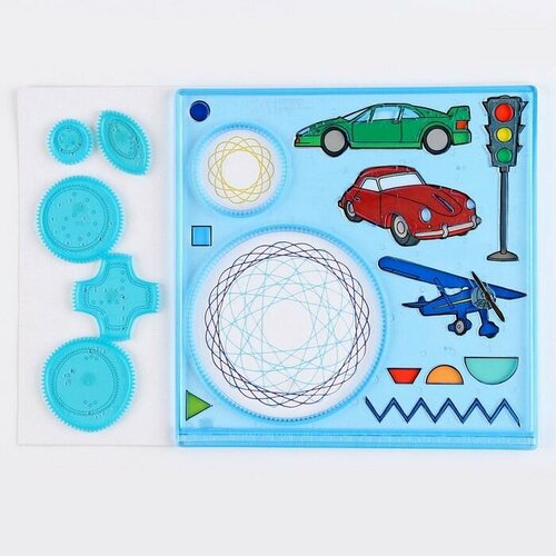 Трафарет-спирограф Транспорт с раскраской 541₽