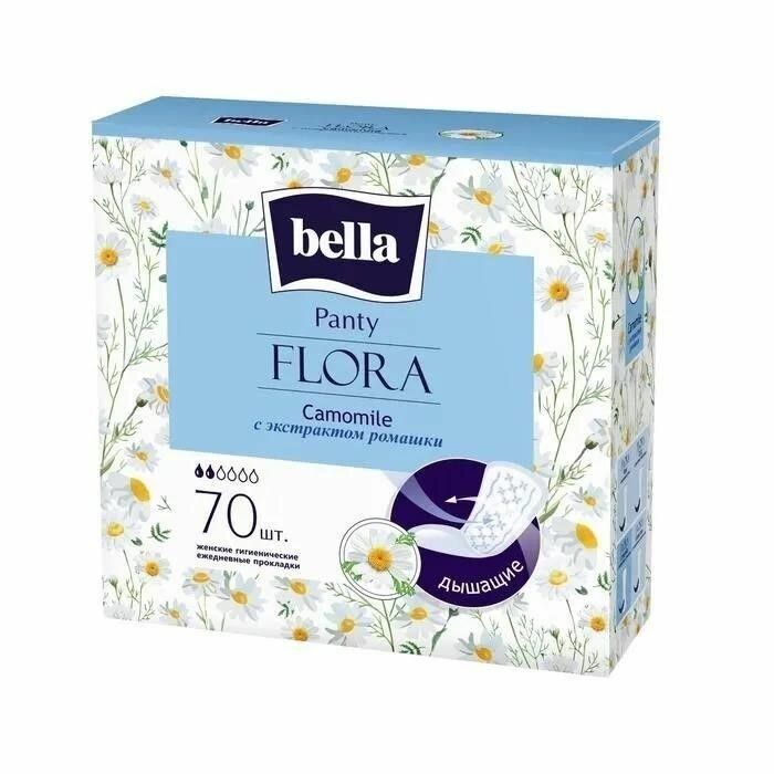 Bella Прокладки ежедневные Panty Flora Camomile, с экстрактом ромашки, 70 шт/уп