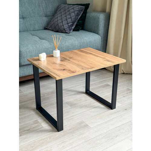 Журнальный столик лофт 60х45 см, дуб вотан