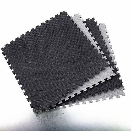 Коврик для ползания EVA, 100x100 см, желто-черный, с перекрестным рисунком