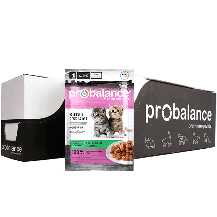 Корм влажный ProBalance 1'St Diet кролик для котят (28шт x 85 г)