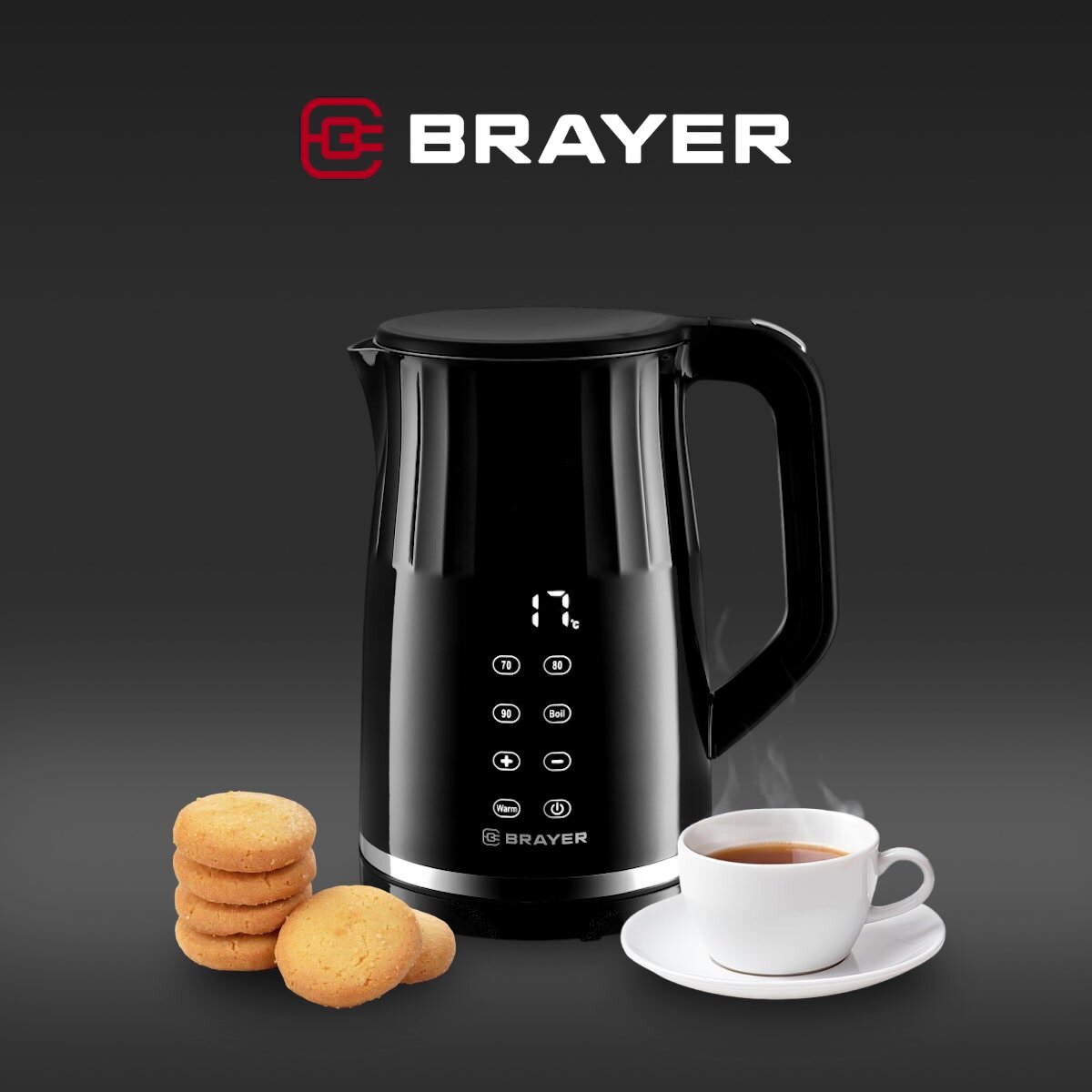 Чайник электрический BRAYER BR1036 с функцией поддержания температуры, двойные стенки — фото 1