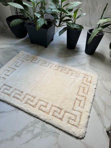 Изображение товара Коврик Natali's Carpets на пол для ванной и туалета, нескользящий, износостойкий, бежевый, 100*150 см, Турция