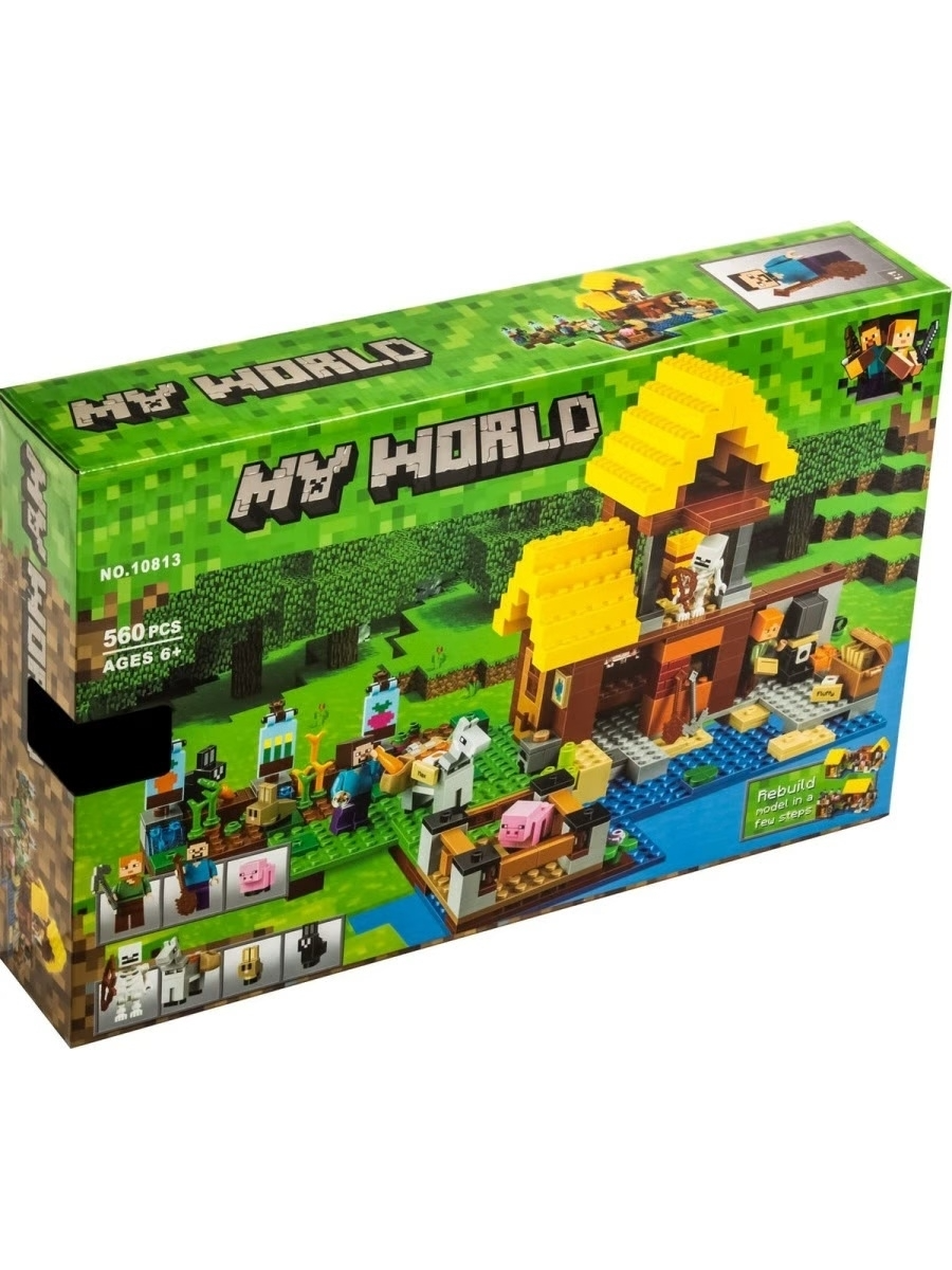 Конструктор / My World Minecraft / Майнкрафт / Фермерский коттедж / 560 деталей