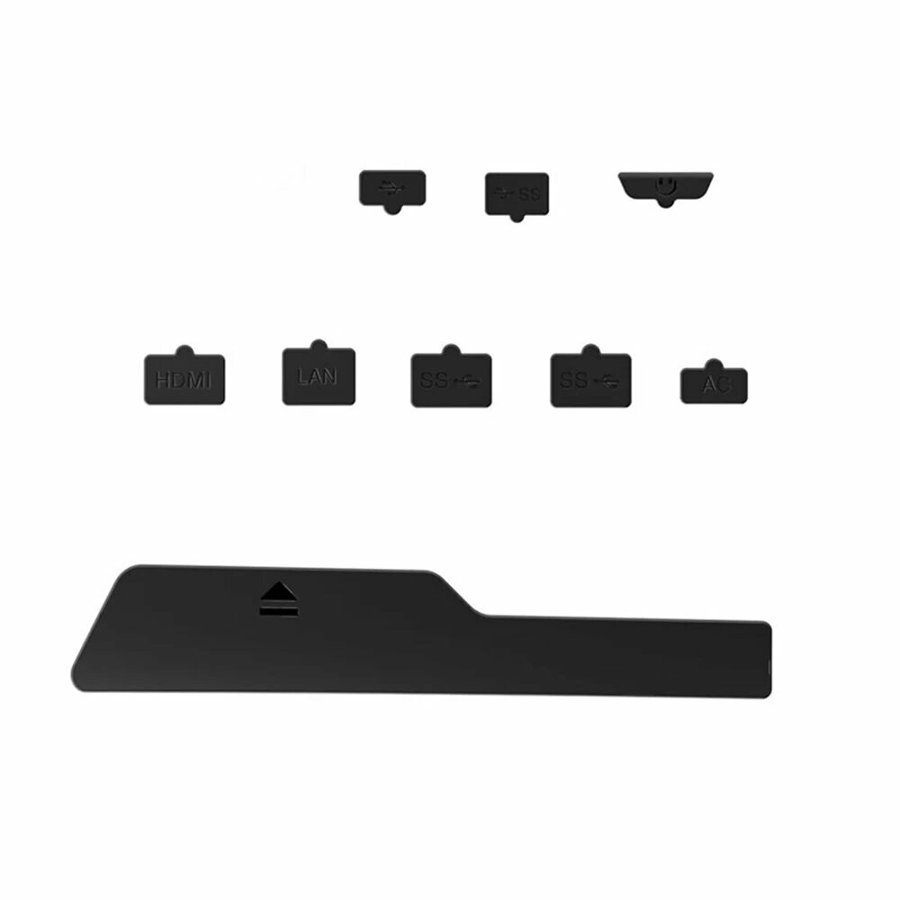 Силиконовые заглушки для PS5 Slim, набор из 9 штук, Black