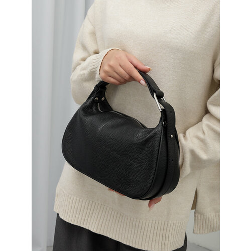 Сумка кросс-боди Delone, фактура зернистая, черный