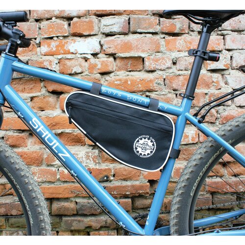 Велосумка под раму, р-р 32х16х5 см, цвет черный/белый, PROTECT™