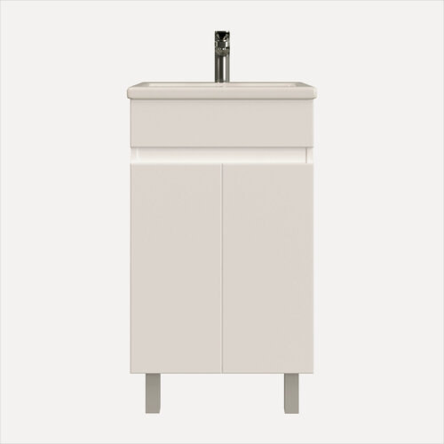 Изображение товара Тумба напольная SanStar Квадро 50 с раковиной Como 50 (комплект) для ванной комнаты, белая