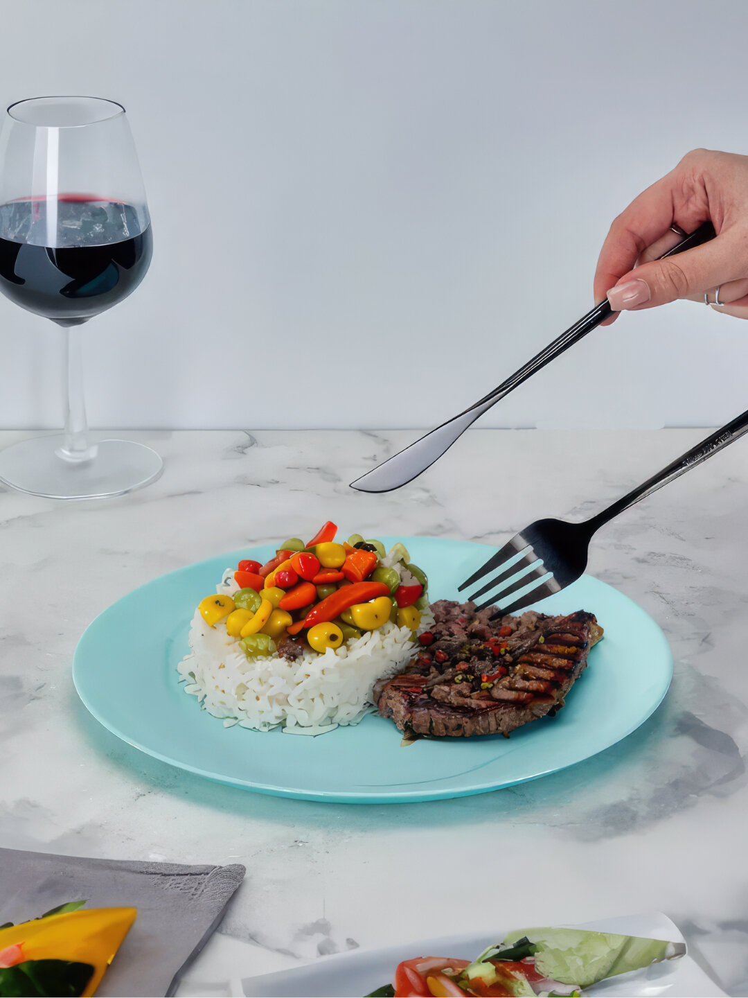 Тарелки обеденные, Luminarc Zelie Light Turquoise, 25 см, 6 шт — фото 1