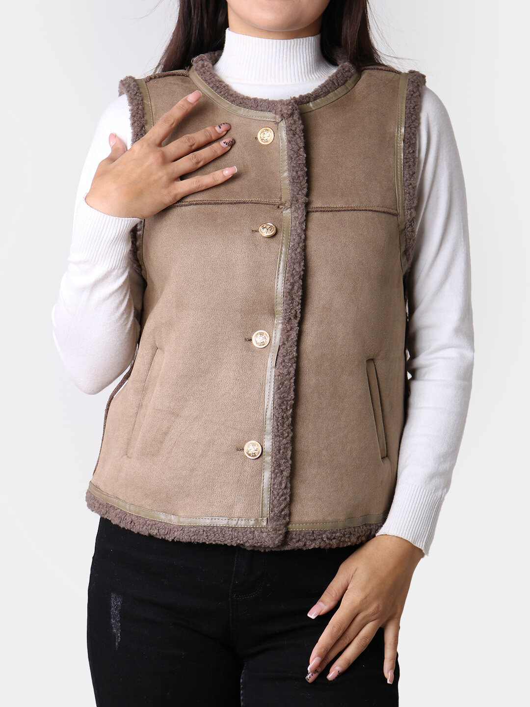 Жилет спортивный , размер One Size, бежевый — фото 1