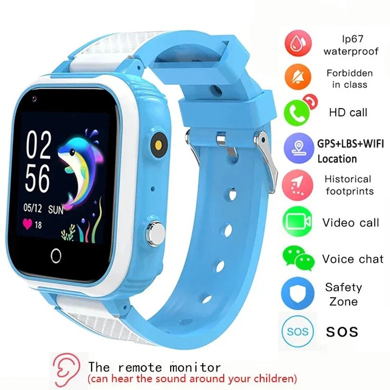 Детские смарт-часы Xiaomi Mijia 4G, цвет в ассортименте, Blue, European version, Унисекс