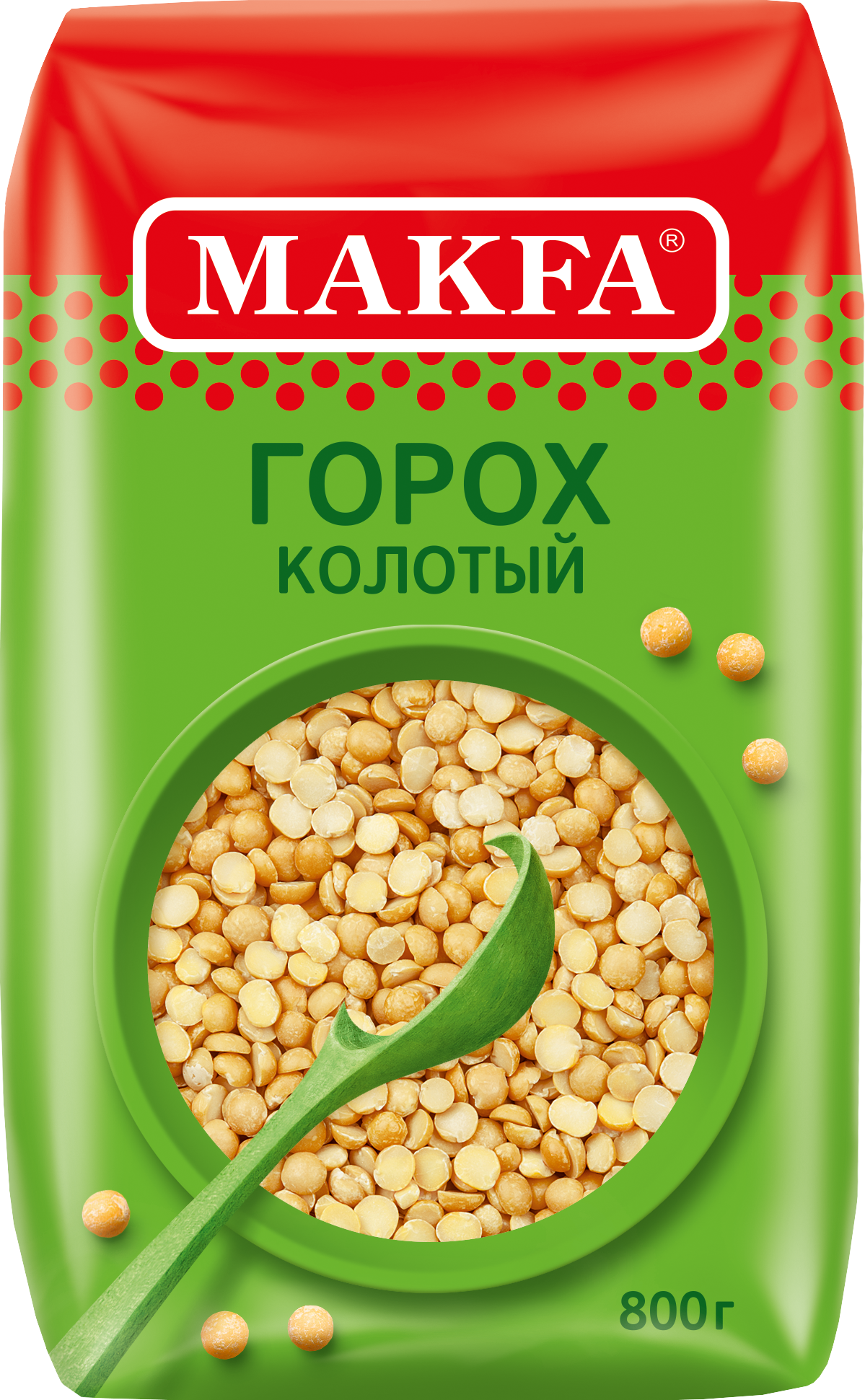 Makfa горох колотый шлифованный, 800 г