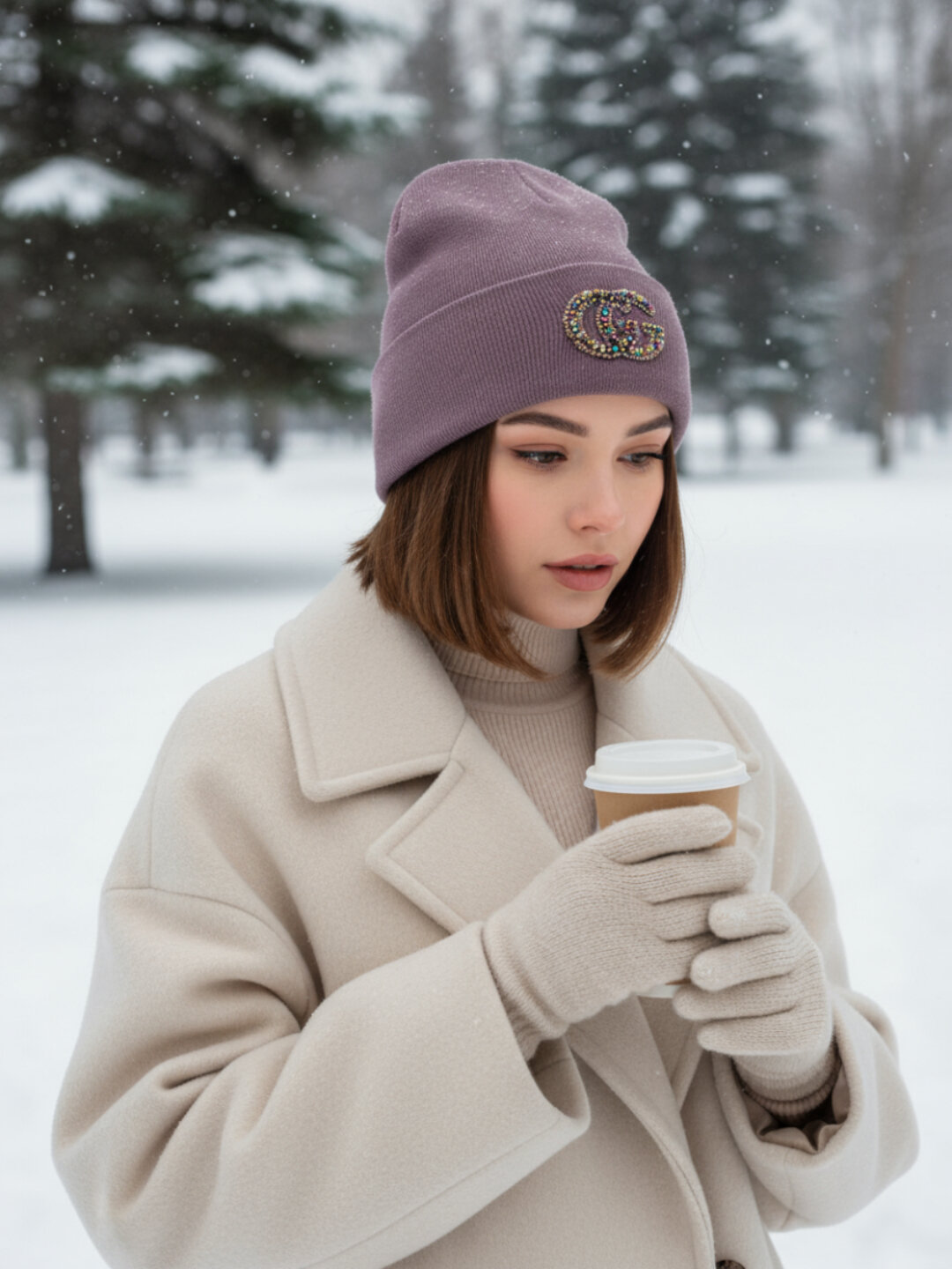 Шапка-бини для женщин