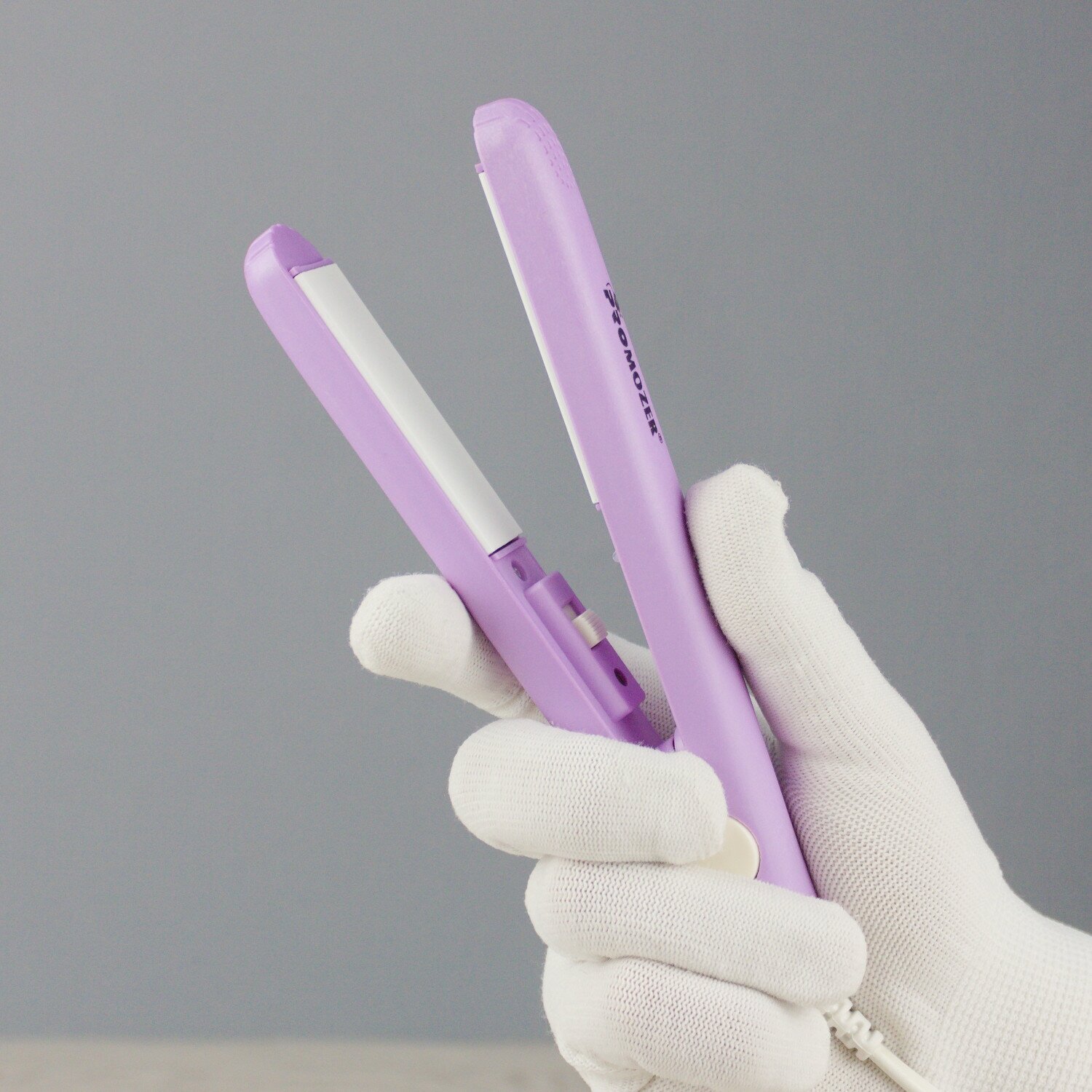 Мини щипцы-выпрямители (утюжок) для волос ProMozer MZ-7038/керамическое покрытие полотен/максимальная температура 170 С/фиолетовый - фотография № 1