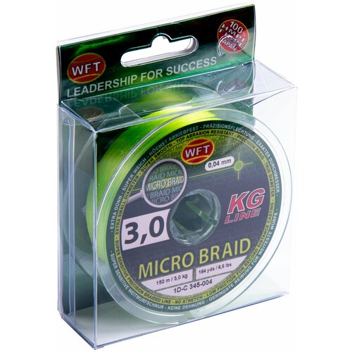 леска плетёная wft kg micro braid chartreuse 150 0040 Леска плетёная WFT KG MICRO BRAID Chartreuse 150/0040