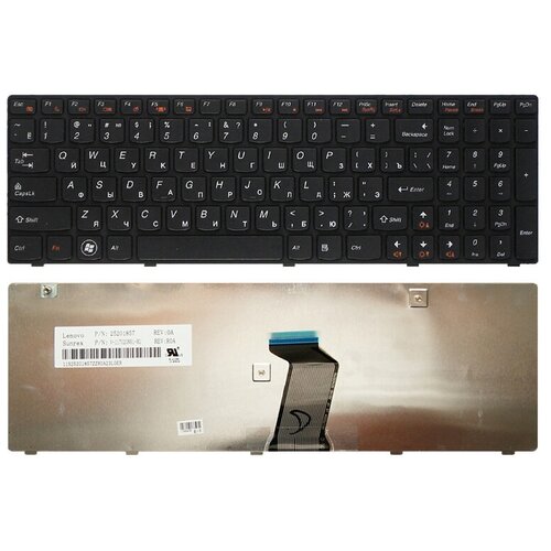 Клавиатура для ноутбука Lenovo G580 черная кабель шлейф матрицы для lenovo g580 g585 g580a p n dc02001es00 ver 1