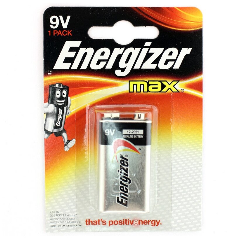 Элементы питания Energizer Батарейка щелочная ENERGIZER MAX 6LR61 (E 522) 9В бл/1