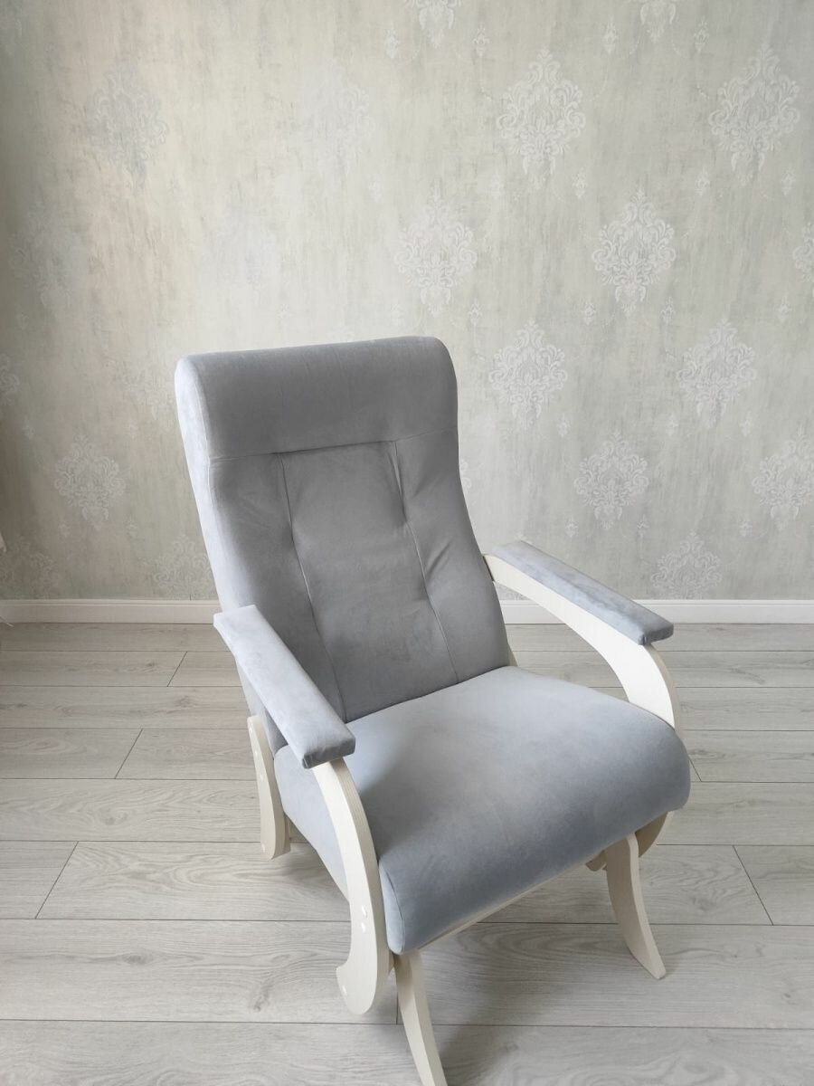 Кресло качалка маятник Гранд, цвет серый/молочный - фотография № 10