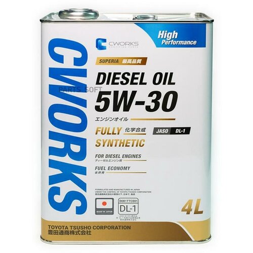 CWORKS A12SR1004 Масо моторное CWORKS SUPERIA DIESEL OIL 5W-30 синтетическое 4 A12SR1004